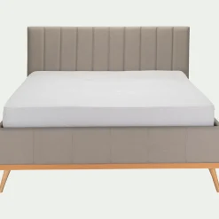 Lit Adulte*alinea Lit-coffre 2 places recouvert de tissu - 140x200cm Beige