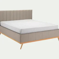 Lit Adulte*alinea Lit-coffre 2 places recouvert de tissu - 140x200cm Beige
