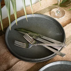 Assiette|Assiette De Noël*alinea Lot de 4 assiettes plates en grès émail réactif D27cm - olivier Vert