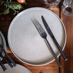 Assiette|Assiette De Noël*alinea Lot de 4 assiettes plates en grès émail réactif D27cm - borie Gris