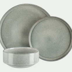 Assiette|Assiette De Noël*alinea Lot de 4 assiettes plates en grès émail réactif D27cm - borie Gris