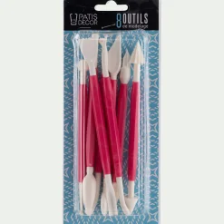 Ustensile Pour Pâtisserie*alinea Lot de 8 ébauchoirs doubles à pâte à sucre - Rose