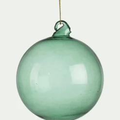 Boule De Noël*alinea Lot de 6 boules de Noël en verre teinté D8cm - Vert