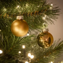 Boule De Noël*alinea Lot de 16 boules de Noël en verre D3,5cm - Doré