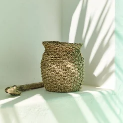 Pot De Fleur*alinea Lot de 2 cache-pots tressés en jonc de mer - Naturel