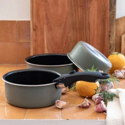Casserole, Poêle Et Sauteuse*alinea Lot de 3 casseroles en aluminium avec manche amovible - cèdre Vert
