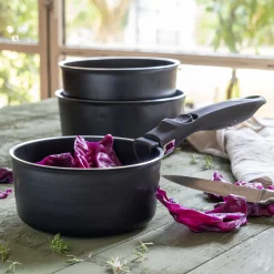 Casserole, Poêle Et Sauteuse*alinea Lot de 3 casseroles en aluminium avec manche amovible (tous feux dont induction) Noir