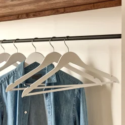 Dressing*alinea Lot de 5 cintres en bois - gris Blanc