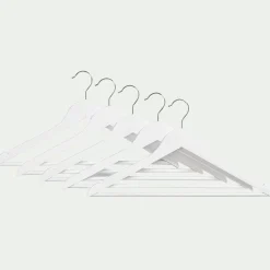 Dressing*alinea Lot de 5 cintres en bois - gris Blanc