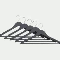 Dressing*alinea Lot de 5 cintres en bois - gris