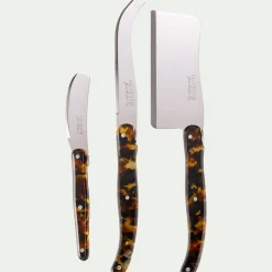 Couvert De Table*alinea Lot de 3 couteaux à fromage en inox - Marron
