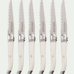 Couvert De Table*alinea Lot de 6 couteaux à steak en inox - Blanc