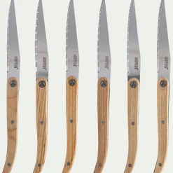 Couteau De Cuisine|Couvert De Table*alinea Lot de 6 couteaux de cuisine en inox et bois - Naturel