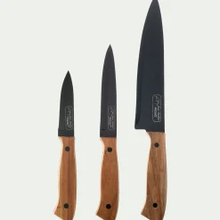 Couteau De Cuisine*alinea Lot de 3 couteaux en bois d'acacia Bois foncé