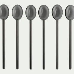 Couvert De Table*alinea Lot de 6 cuillères à latte en verre - Noir