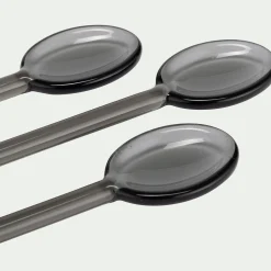 Couvert De Table*alinea Lot de 6 cuillères à latte en verre - Noir