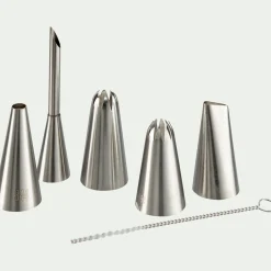 Ustensile Pour Pâtisserie*alinea Lot de 5 douilles en inox avec goupillon - Argenté