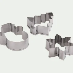 Emporte-Pièce Et Cercle À Pâtisserie|Ustensile De Cuisine*alinea Lot de 3 emporte-pièces Noël assortis en inox - métallisé Gris