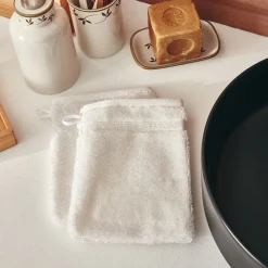 Gant De Toilette*alinea Lot de 2 gants de toilette bouclette en coton - ventoux Blanc