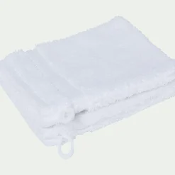 Gant De Toilette*alinea Lot de 2 gants de toilette en coton peigné - optique Blanc