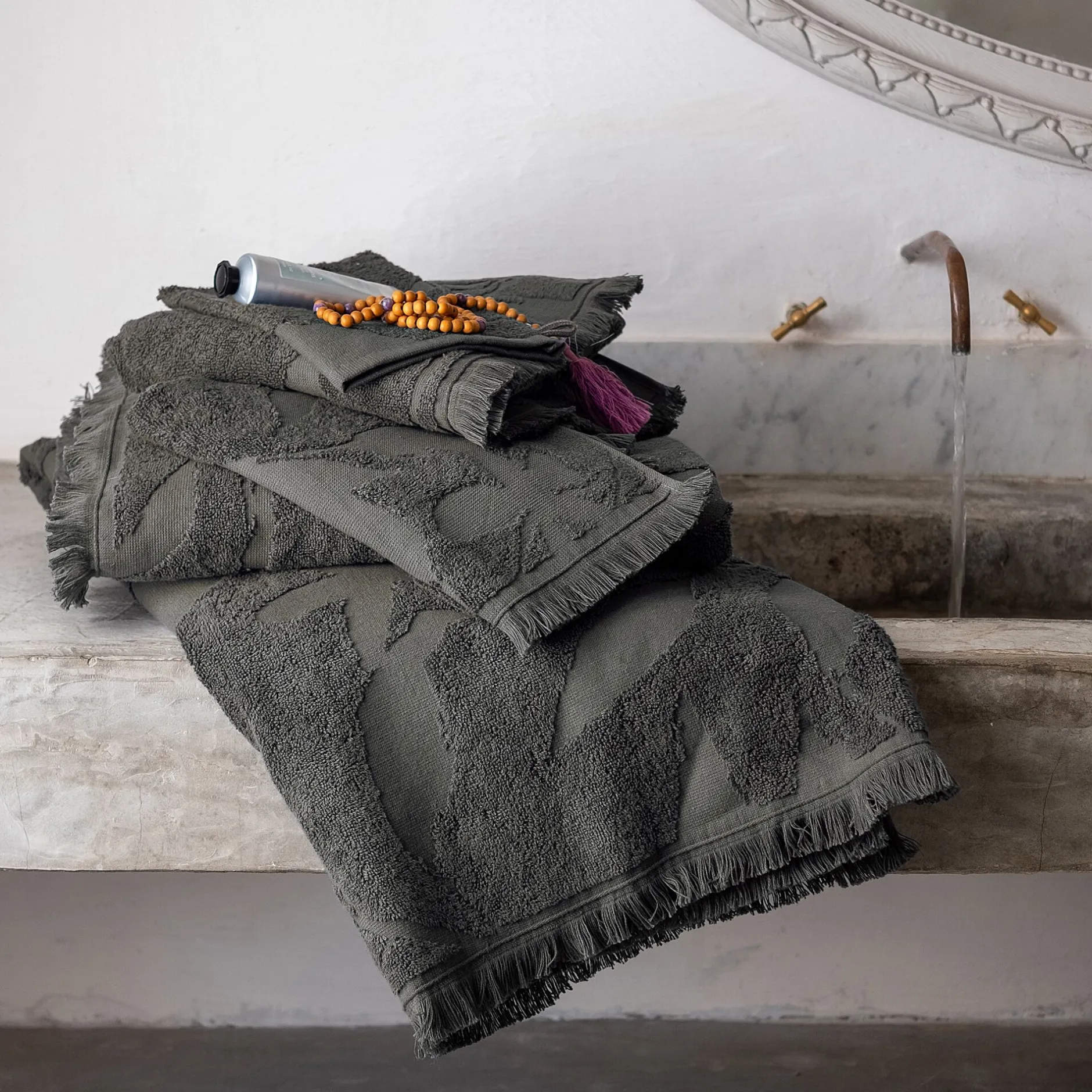 Gant De Toilette*alinea Lot de 2 gants de toilette en coton - cèdre Vert