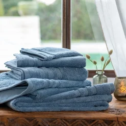 Gant De Toilette*alinea Lot de 2 gants de toilette bouclette en coton - autan Bleu