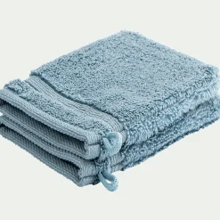 Gant De Toilette*alinea Lot de 2 gants de toilette bouclette en coton - autan Bleu