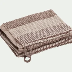 Gant De Toilette*alinea Lot de 2 gants de toilette bouclette jacquard en coton - alpilles Beige