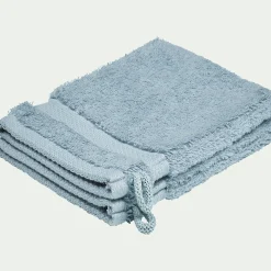 Gant De Toilette*alinea Lot de 2 gants de toilette en coton peigné - Bleu calaluna