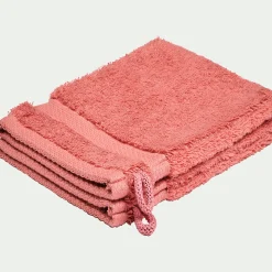 Gant De Toilette*alinea Lot de 2 gants de toilette en coton peigné - ricin Rouge