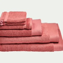 Gant De Toilette*alinea Lot de 2 gants de toilette en coton peigné - ricin Rouge