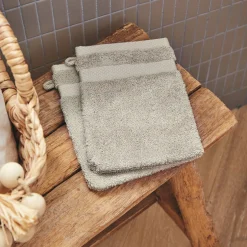 Gant De Toilette*alinea Lot de 2 gants de toilette en coton peigné - alpilles Beige