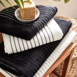 Gant De Toilette*alinea Lot de 2 gants de toilette en coton - Noir