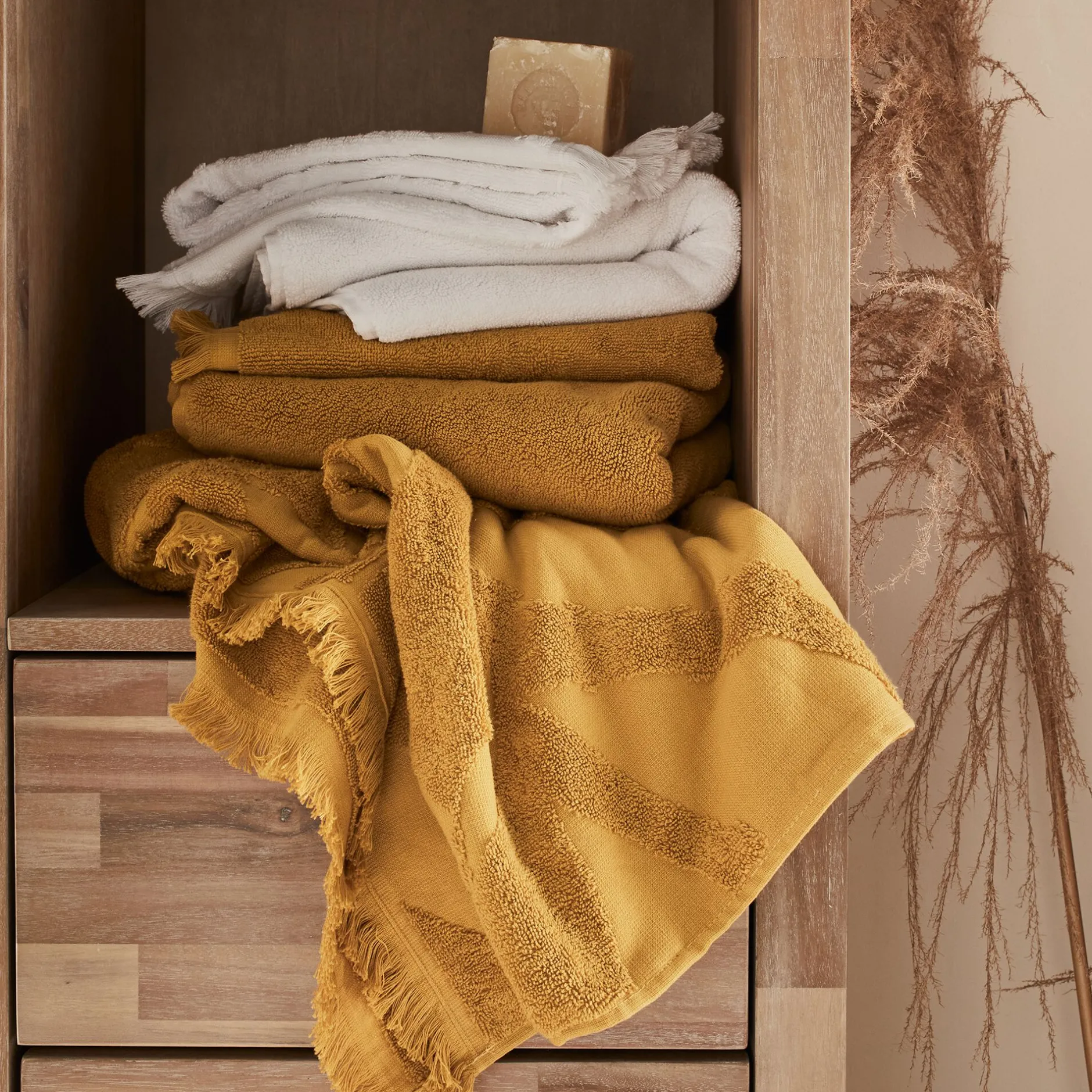 Gant De Toilette*alinea Lot de 2 gants de toilette en coton - argan Jaune