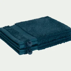 Gant De Toilette*alinea Lot de 2 gants de toilette en coton peigné - Bleu figuerolles