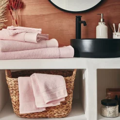 Gant De Toilette*alinea Lot de 2 gants de toilette en coton peigné - Rose simos