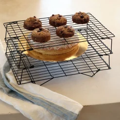 Ustensile Pour Pâtisserie|Tapis De Cuisson*alinea Lot de 3 grilles de refroidissement en inox 24x40cm - Noir