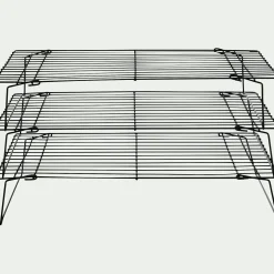 Ustensile Pour Pâtisserie|Tapis De Cuisson*alinea Lot de 3 grilles de refroidissement en inox 24x40cm - Noir