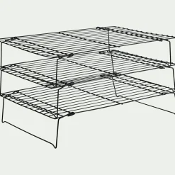 Ustensile Pour Pâtisserie|Tapis De Cuisson*alinea Lot de 3 grilles de refroidissement en inox 24x40cm - Noir