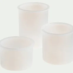 Loisirs Créatifs*alinea Lot de 3 moules porte-bougies en silicone - translucide Blanc