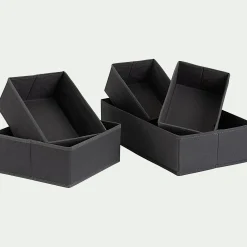 Accessoire De Salle De Bain|Panier*alinea Lot de 5 paniers organiseur - gris