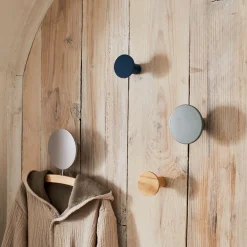 Matelas Enfant|Déco Murale*alinea Lot de 4 patères en bois - multicolore Gris