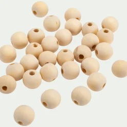 Loisirs Créatifs*alinea Lot de 30 perles rondes en bois de bouleau D2cm - Naturel