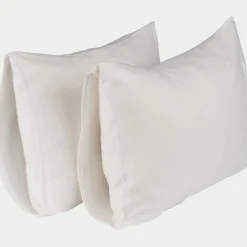 Protège-Matelas Et Protège-Oreiller*alinea Lot de 2 protège-oreillers en coton recyclé - 50x70cm Blanc