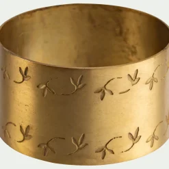 Décoration De La Table De Noël|Nappe Et Serviette De Noël*alinea Lot de 4 ronds de serviette motif végétal en laiton - Doré