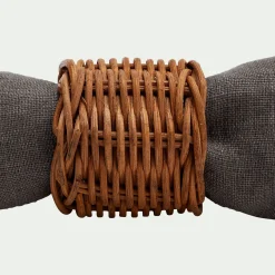 Serviette De Table*alinea Lot de 4 ronds de serviette en rotin - marron