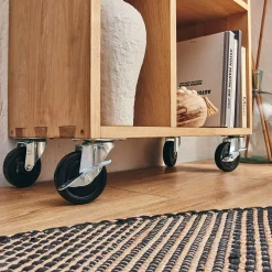 Rangement À Composer*alinea Lot de 4 roulettes en acier - gris métallisé Noir