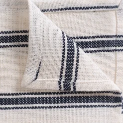 Serviette De Table*alinea Lot de 4 serviettes de table en lin et en coton - et noir 41x41cm Blanc