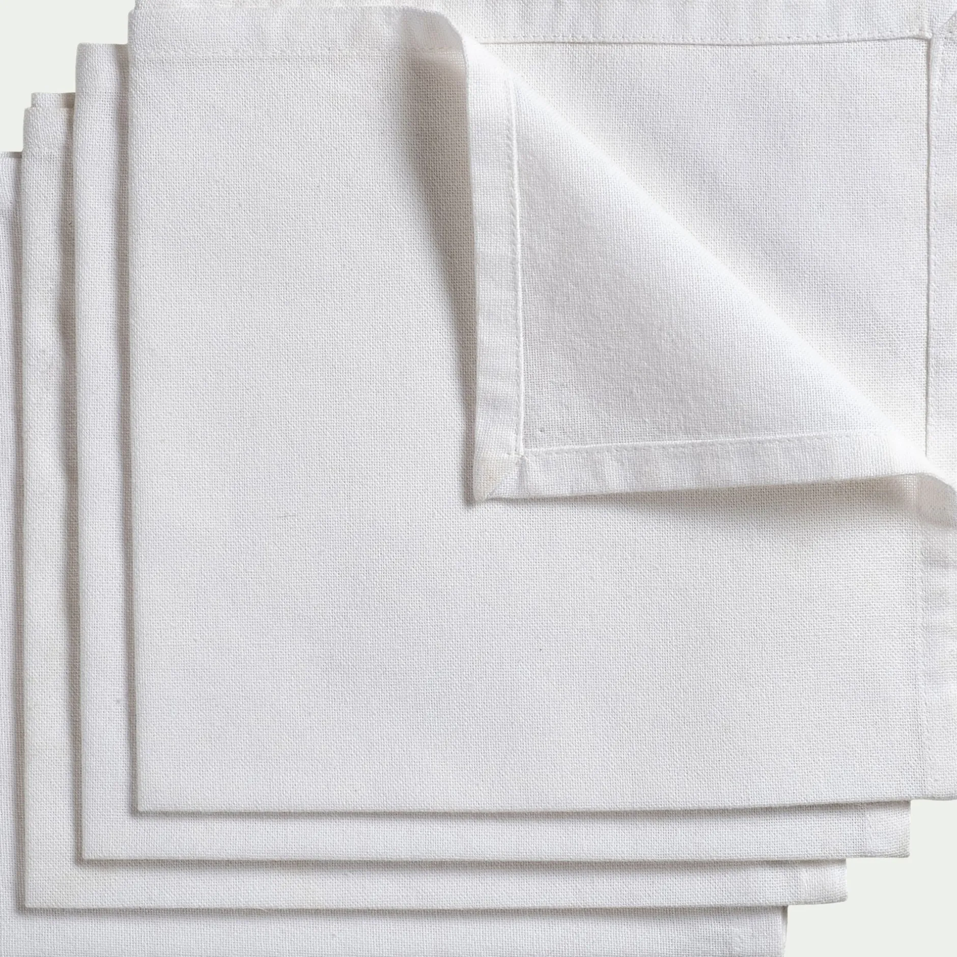 Serviette De Table|Nappe Et Serviette De Noël*alinea Lot de 4 serviettes de table en coton 41x41cm - Blanc