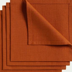Serviette De Table*alinea Lot de 4 serviettes de table en coton 41x41cm - brun rustrel Marron
